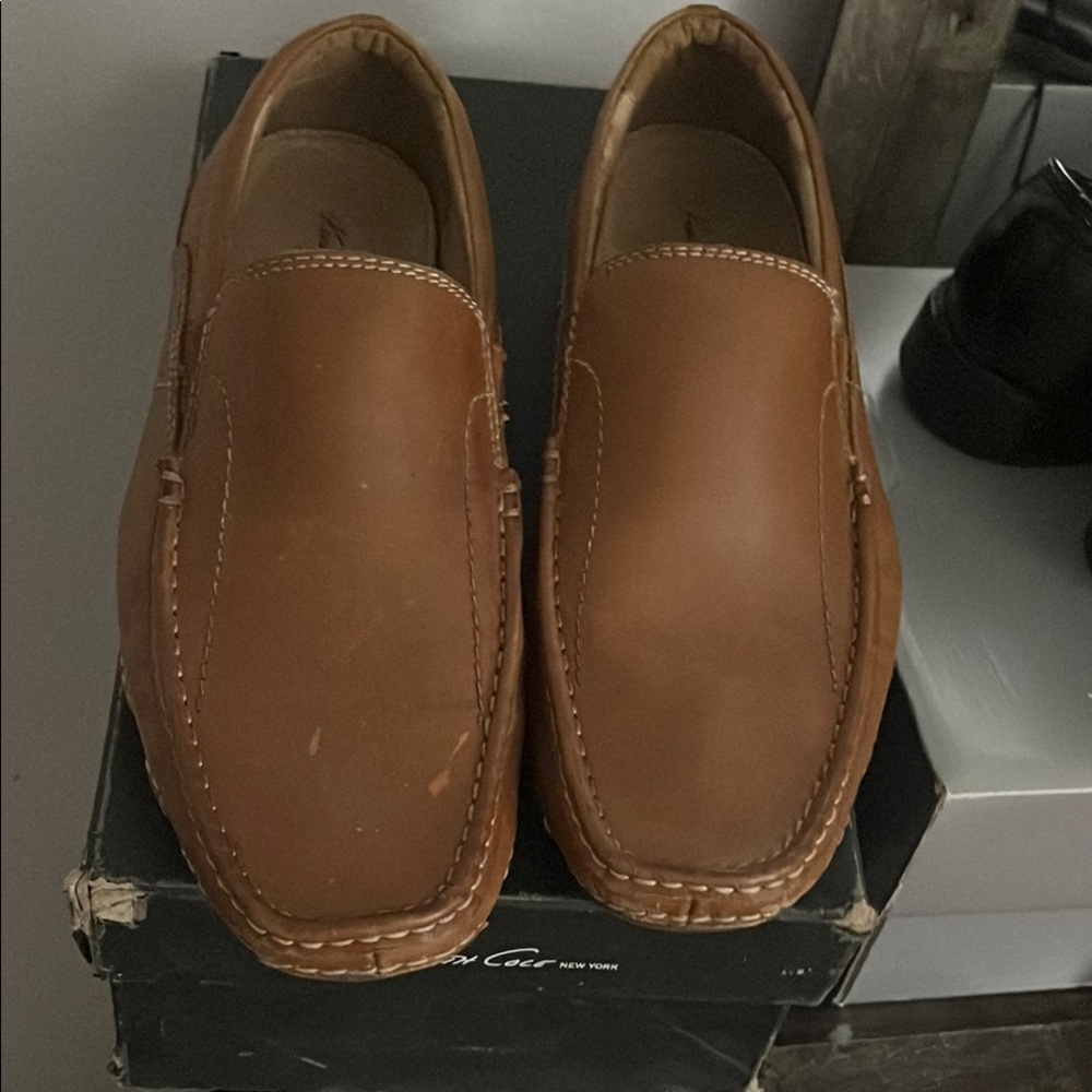 Reaction Kenneth Cole Tan Leather Slip-On Loafers